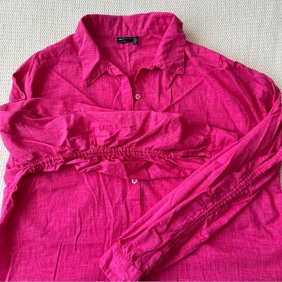 ASOS DESIGN Curve Long Sleeve Button Down Shirt, Rushed Sleeves, size 14 - Picture 4 of 10